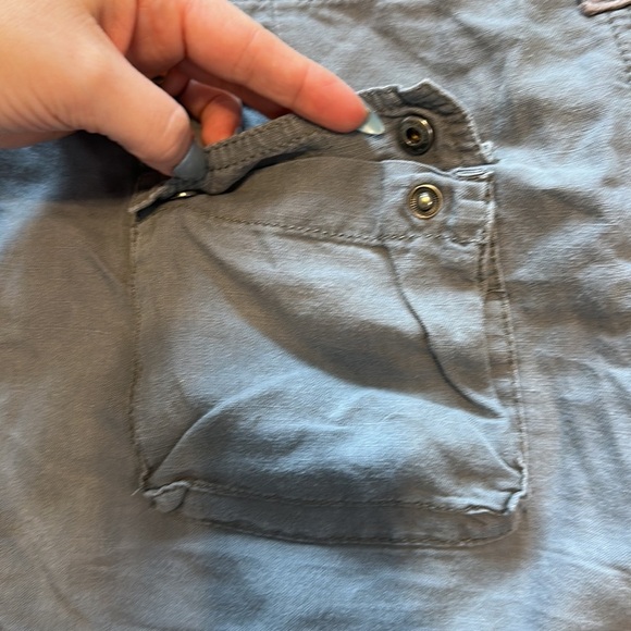 Converse One Star Gray Linen Cotton Blend Comfort Summer Shorts 10 - Picture 4 of 5